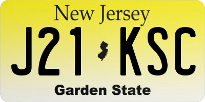 NJ license plate J21KSC
