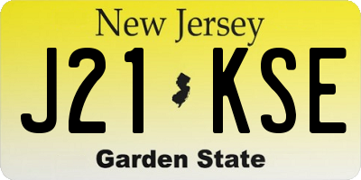 NJ license plate J21KSE