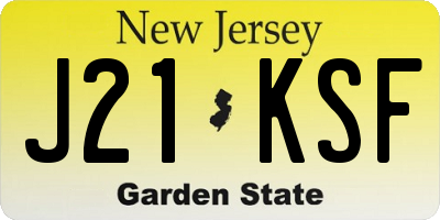 NJ license plate J21KSF