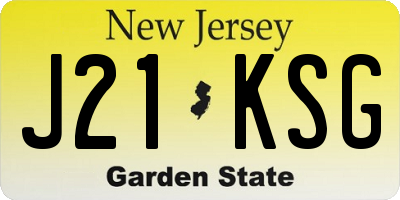 NJ license plate J21KSG