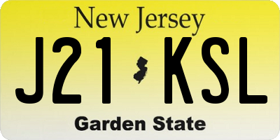 NJ license plate J21KSL