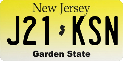 NJ license plate J21KSN