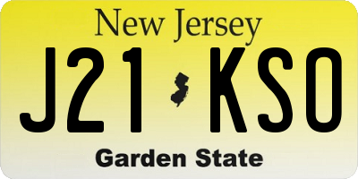 NJ license plate J21KSO