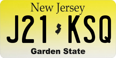 NJ license plate J21KSQ