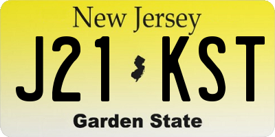 NJ license plate J21KST