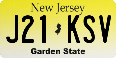 NJ license plate J21KSV