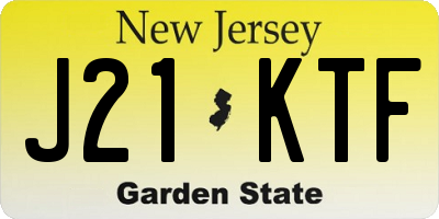 NJ license plate J21KTF