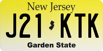 NJ license plate J21KTK