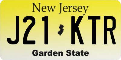 NJ license plate J21KTR