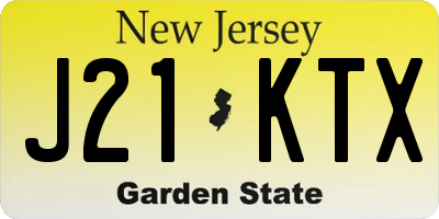 NJ license plate J21KTX