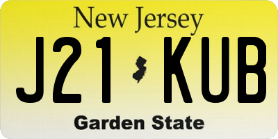 NJ license plate J21KUB