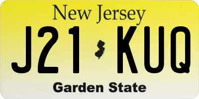 NJ license plate J21KUQ