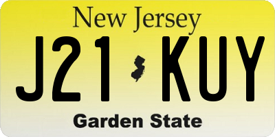 NJ license plate J21KUY