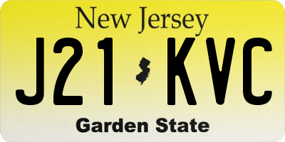 NJ license plate J21KVC