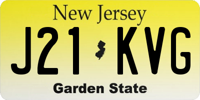 NJ license plate J21KVG
