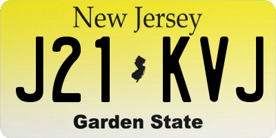 NJ license plate J21KVJ