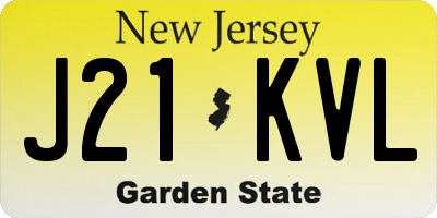 NJ license plate J21KVL