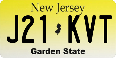 NJ license plate J21KVT