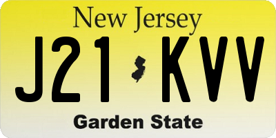 NJ license plate J21KVV