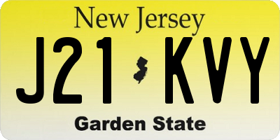 NJ license plate J21KVY
