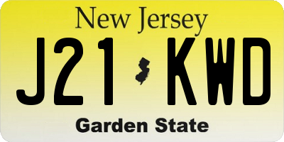 NJ license plate J21KWD
