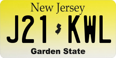 NJ license plate J21KWL