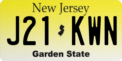 NJ license plate J21KWN