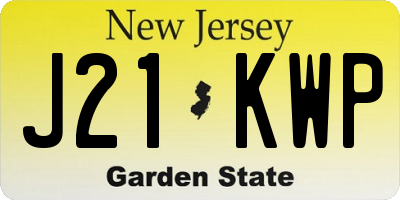 NJ license plate J21KWP