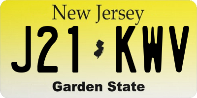 NJ license plate J21KWV