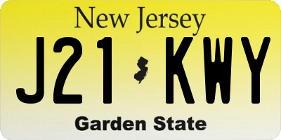 NJ license plate J21KWY