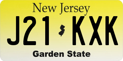 NJ license plate J21KXK