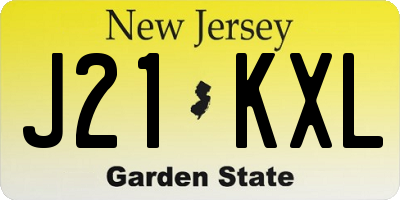 NJ license plate J21KXL