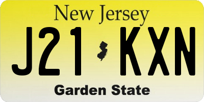 NJ license plate J21KXN