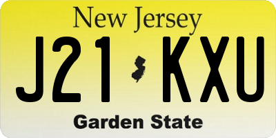NJ license plate J21KXU