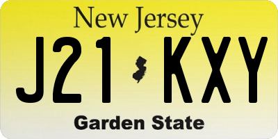 NJ license plate J21KXY