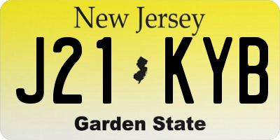 NJ license plate J21KYB