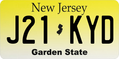 NJ license plate J21KYD