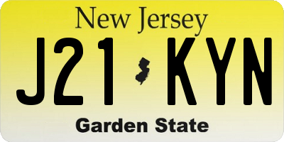 NJ license plate J21KYN
