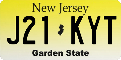NJ license plate J21KYT