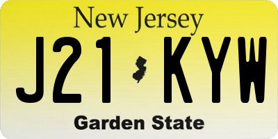 NJ license plate J21KYW
