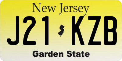 NJ license plate J21KZB