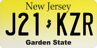 NJ license plate J21KZR