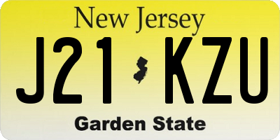 NJ license plate J21KZU