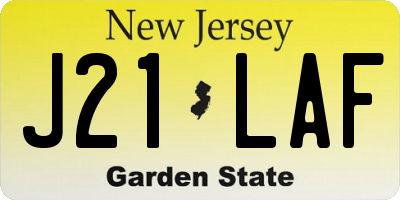 NJ license plate J21LAF