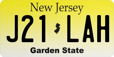 NJ license plate J21LAH
