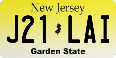 NJ license plate J21LAI