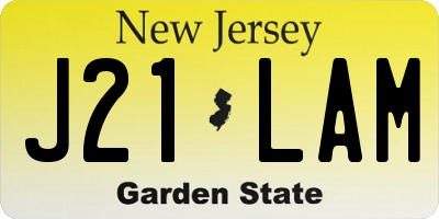 NJ license plate J21LAM