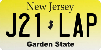 NJ license plate J21LAP