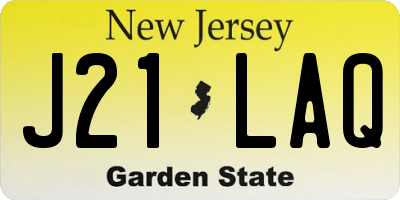 NJ license plate J21LAQ