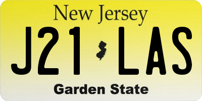 NJ license plate J21LAS